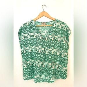 iris firenze Green Patterned Women's Top